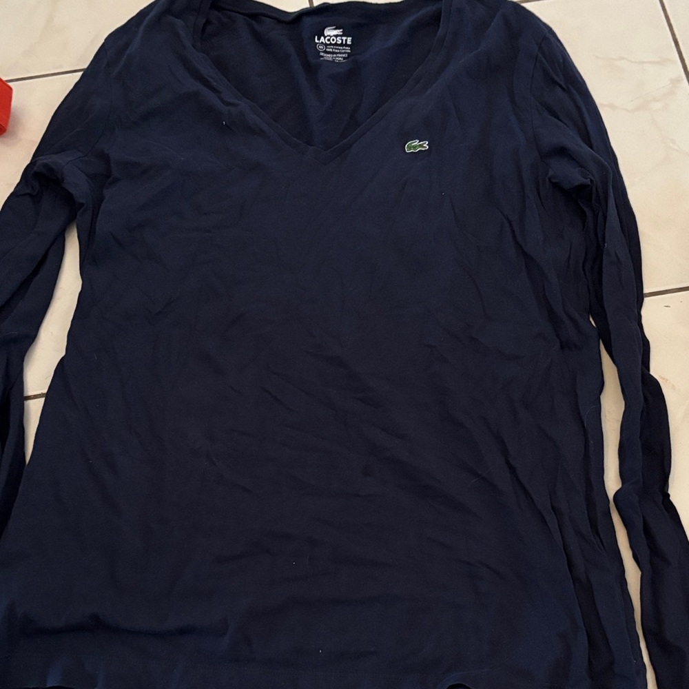 Lacoste Navy Long Sleeve Tee